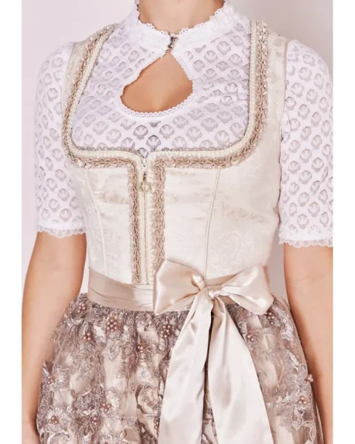 Krüger MADL Dirndl "Fia" mit Spitzenschürze 416966 | Natur 60cm