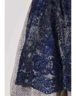 Krüger MADL Dirndl "Isi" mit Spitzenschürze 415367 | Blau 60cm