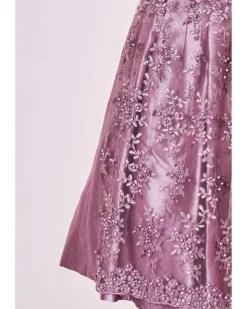 Krüger MADL Dirndl "Kalila" mit Spitzenschürze 419367 | Lila 50cm