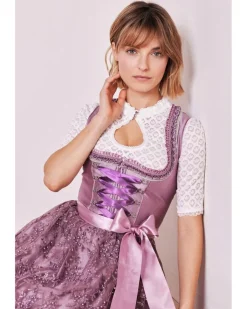 Krüger MADL Dirndl "Kalila" mit Spitzenschürze 419367 | Lila 50cm