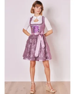 Krüger MADL Dirndl "Kalila" mit Spitzenschürze 419367 | Lila 50cm