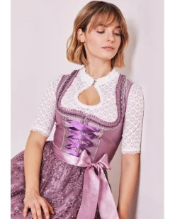 Krüger MADL Dirndl "Kalila" mit Spitzenschürze 419367 | Lila 50cm