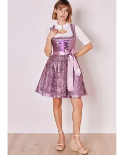 Krüger MADL Dirndl "Kalila" mit Spitzenschürze 419367 | Lila 50cm