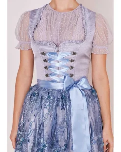 Krüger MADL Dirndl "Karlotta" mit Spitzenschürze 419067 | Hellblau 50cm