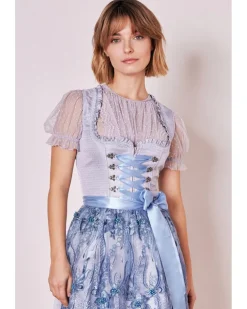 Krüger MADL Dirndl "Karlotta" mit Spitzenschürze 419067 | Hellblau 50cm