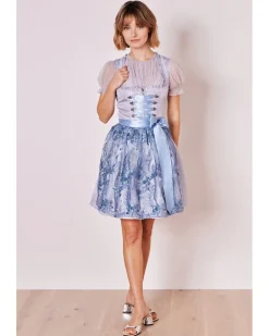 Krüger MADL Dirndl "Karlotta" mit Spitzenschürze 419067 | Hellblau 50cm