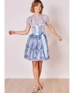 Krüger MADL Dirndl "Karlotta" mit Spitzenschürze 419067 | Hellblau 50cm