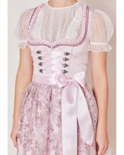 Krüger MADL Dirndl "Paulin" mit Spitzenschürze 417067 | Rose 50cm
