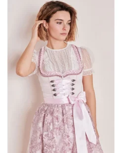 Krüger MADL Dirndl "Paulin" mit Spitzenschürze 417067 | Rose 50cm