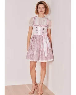 Krüger MADL Dirndl "Paulin" mit Spitzenschürze 417067 | Rose 50cm