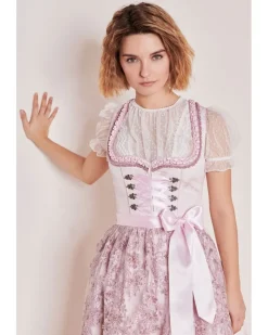 Krüger MADL Dirndl "Paulin" mit Spitzenschürze 417067 | Rose 50cm