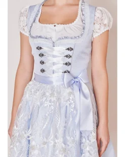 Krüger MADL Dirndl "Samantha" mit Spitzenschürze 419167 | Hellblau 50cm