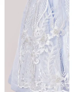 Krüger MADL Dirndl "Samantha" mit Spitzenschürze 419167 | Hellblau 50cm