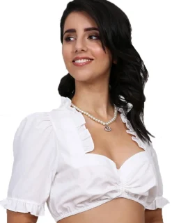 Krüger MADL Dirndlbluse "Negra" Halbarm mit Rüschen 42940 | Ecru