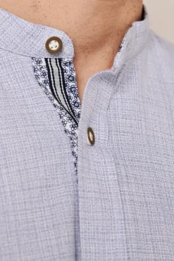 Krüger Trachtenhemd "Laurine" mit Stehkragen 913862 | Blau