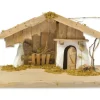 Krippenstall Weihnachtskrippe "Kötzing" 30x16x15cm Naturfarben Hütte | 78103
