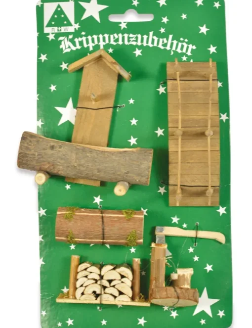 Krippenzubehör Set "Landschaft" 5-tlg. aus Holz | 78206 Weihnachtskrippe Modelleisenbahn