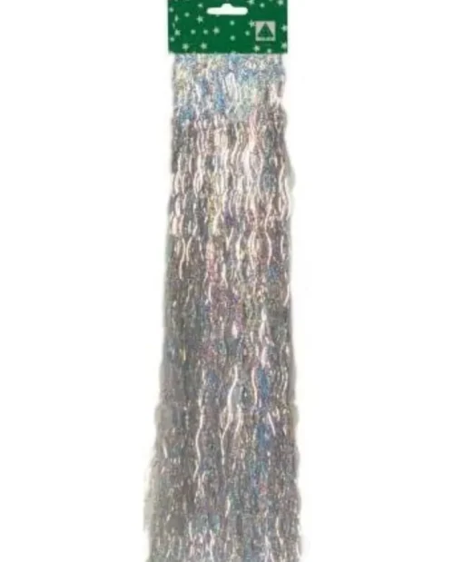 Lametta Gewellt 48cm - 500 Fäden | Glanz Silber