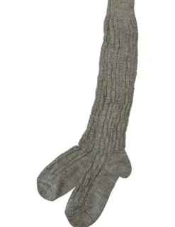 Lange Trachten Strümpfe Shopper Socken mit Zopfmuster | Nussbraun