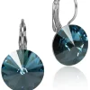 LUISIA® 12 mm Ohrringe Rivoli mit Kristallen von Swarovski® - Montana / Ozeanblau
