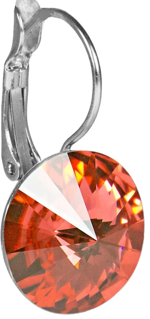 LUISIA® 12 mm Ohrringe Rivoli mit Kristallen von Swarovski® - Padparatscha / Koralle