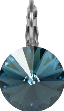 LUISIA® 12 mm Ohrringe Rivoli mit Kristallen von Swarovski® - Montana / Ozeanblau