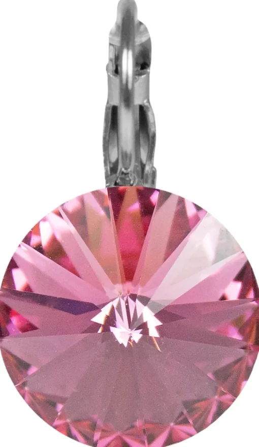 LUISIA® 14 mm Ohrringe Rivoli mit Kristallen von Swarovski® - Rosa