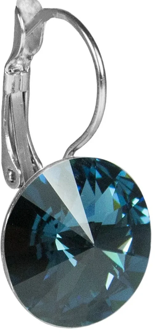 LUISIA® 12 mm Ohrringe Rivoli mit Kristallen von Swarovski® - Montana / Ozeanblau