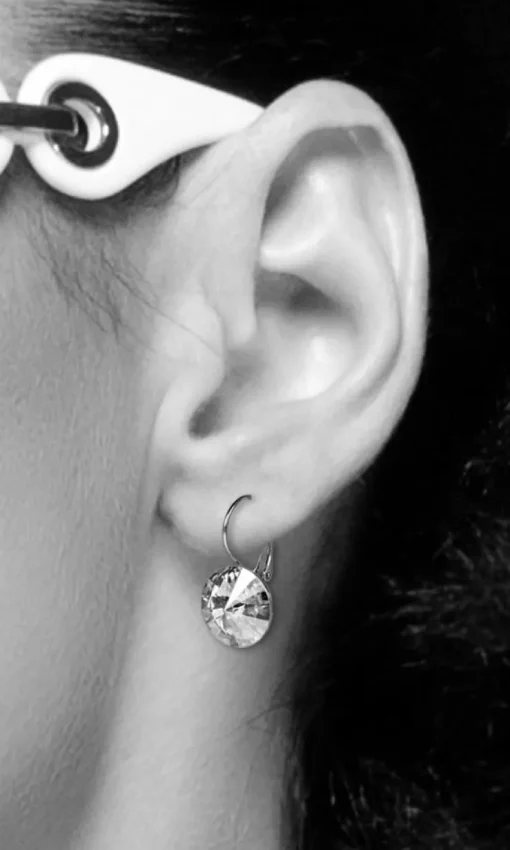 LUISIA® 12 mm Ohrringe Rivoli mit Kristallen von Swarovski® - Emerald / Smaragdgrün