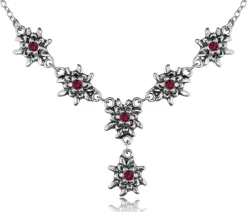 LUISIA® Edelweiß Collier Emilia mit Kristallen von Swarovski® - Siam / Dunkelrot