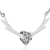 LUISIA® Filigrane Damen Halskette mit Hirschkopf - 925 Silber Schmuck mit Zirkonia