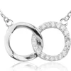 LUISIA® Filigrane Halskette Infinity Ringe | 925 Silber mit Zirkonia
