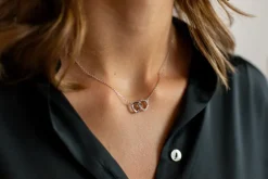 LUISIA® Filigrane Halskette Infinity Ringe | 925 Silber mit Zirkonia