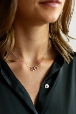 LUISIA® Filigrane Halskette Infinity Ringe | 925 Silber mit Zirkonia