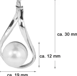 LUISIA® Geschwungene Ohrringe "Liora" mit Perle von Swarovski® - Silber / White Pearl