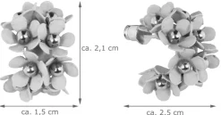 LUISIA® Halb Creolen Ohrstecker Mia mit Blüten - 16 Karat vergoldet Altrosa