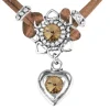 LUISIA® Halskette Chiara mit Herzblüte, Strassherz und Kristallen von Swarovski® | Braun