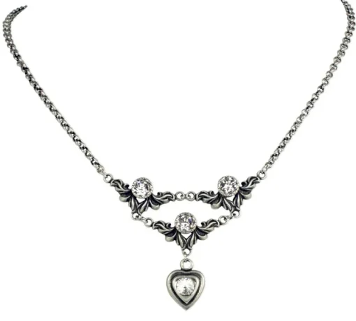 LUISIA® Halskette Isabel mit Herz und Kristallen von Swarovski® - Kristall