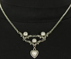 LUISIA® Halskette Isabel mit Herz und Kristallen von Swarovski® - Kristall