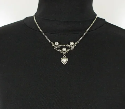 LUISIA® Halskette Isabel mit Herz und Kristallen von Swarovski® - Kristall