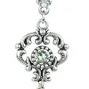 LUISIA® Halskette Malou mit Ornament Anhänger und Kristall von Swarovski® - Lindgrün
