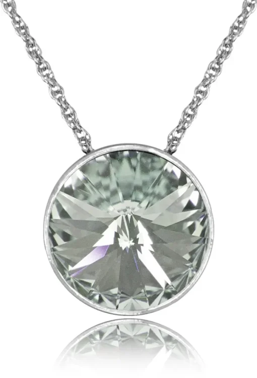 LUISIA® Halskette "Sinja" mit Kristallen von Swarovski® - 14 mm - Silber / Black Diamond