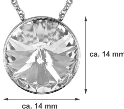 LUISIA® Halskette "Sinja" mit Kristallen von Swarovski® - 14 mm - Silber / Laguna Delite