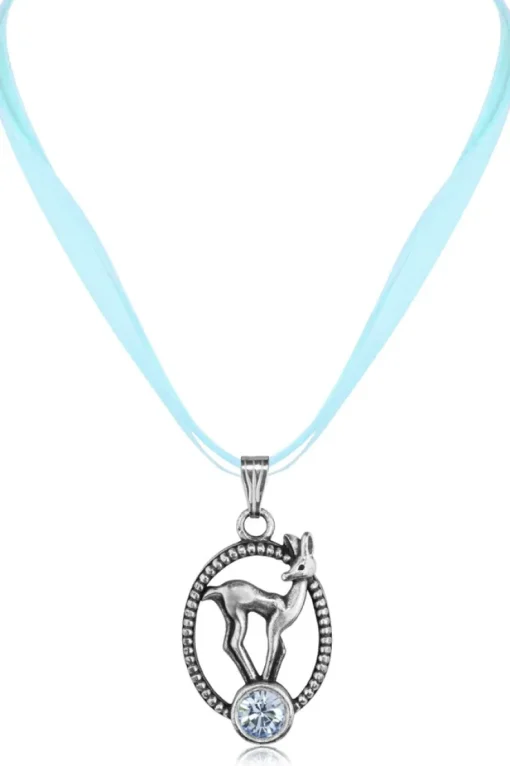 LUISIA® Halskette Valentina Reh mit Kristallen von Swarovski® - Hellblau