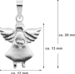 LUISIA® Kettenanhänger Engel Schutzengel mit Herz - 925 Sterling Silber