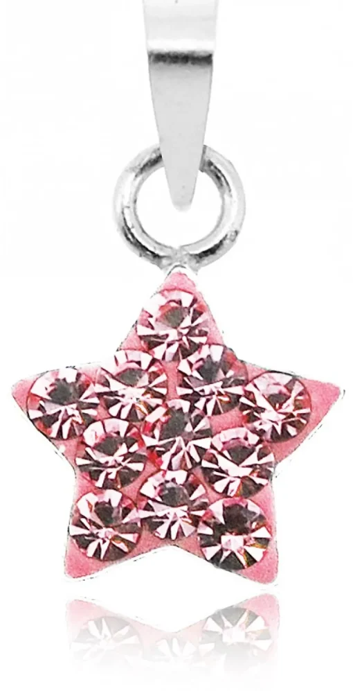 LUISIA® Kettenanhänger Stern mit Kristallen von Swarovski® - 925 Sterling Silber - Rosa