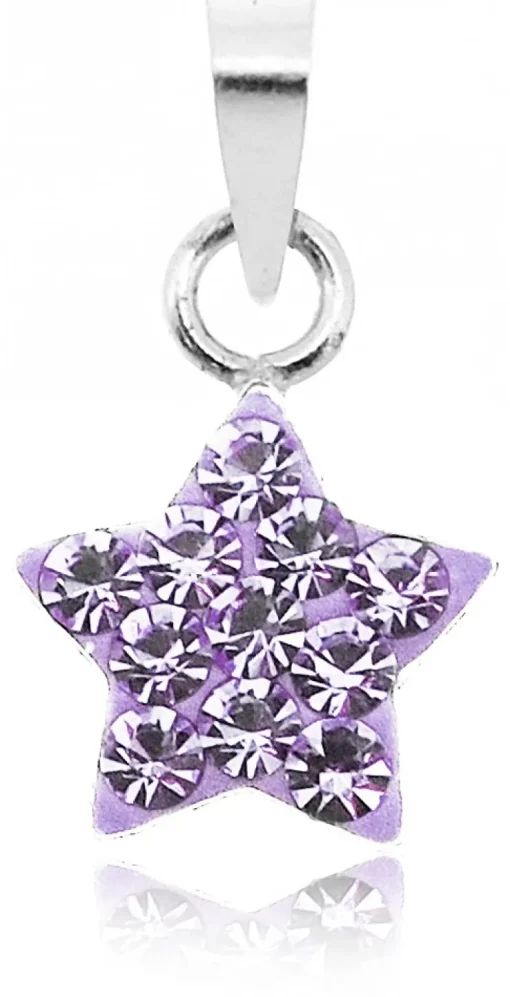 LUISIA® Kettenanhänger Stern mit Kristallen von Swarovski® - 925 Sterling Silber - Flieder