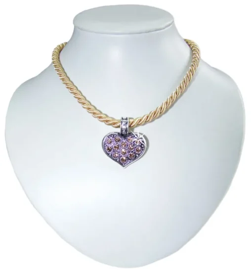 LUISIA Kordel Collier Enya mit Herzanhänger - Gold