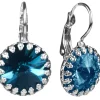 LUISIA® Kronen Ohrringe "Vivana" mit Swarovski® Element | Montana - Ozeanblau