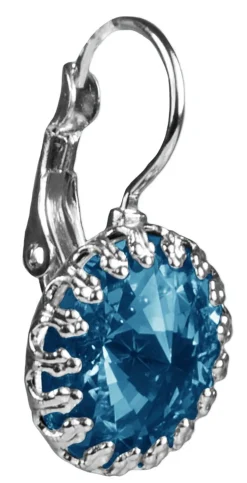 LUISIA® Kronen Ohrringe "Vivana" mit Swarovski® Element | Montana - Ozeanblau
